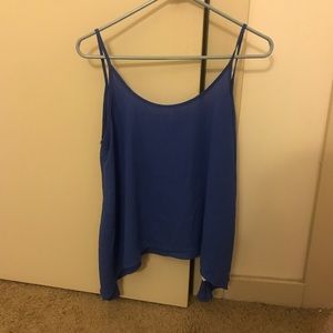 Blue Spaghetti Strap Flowy Tank Top Size Med